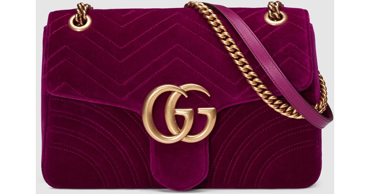 Lyst Gucci Gg Marmont Velvet Shoulder Bag In Purple Save Lyst Gucci Gg Marmont Velvet Shoulder Bag In Purple Save 15 873015873015873