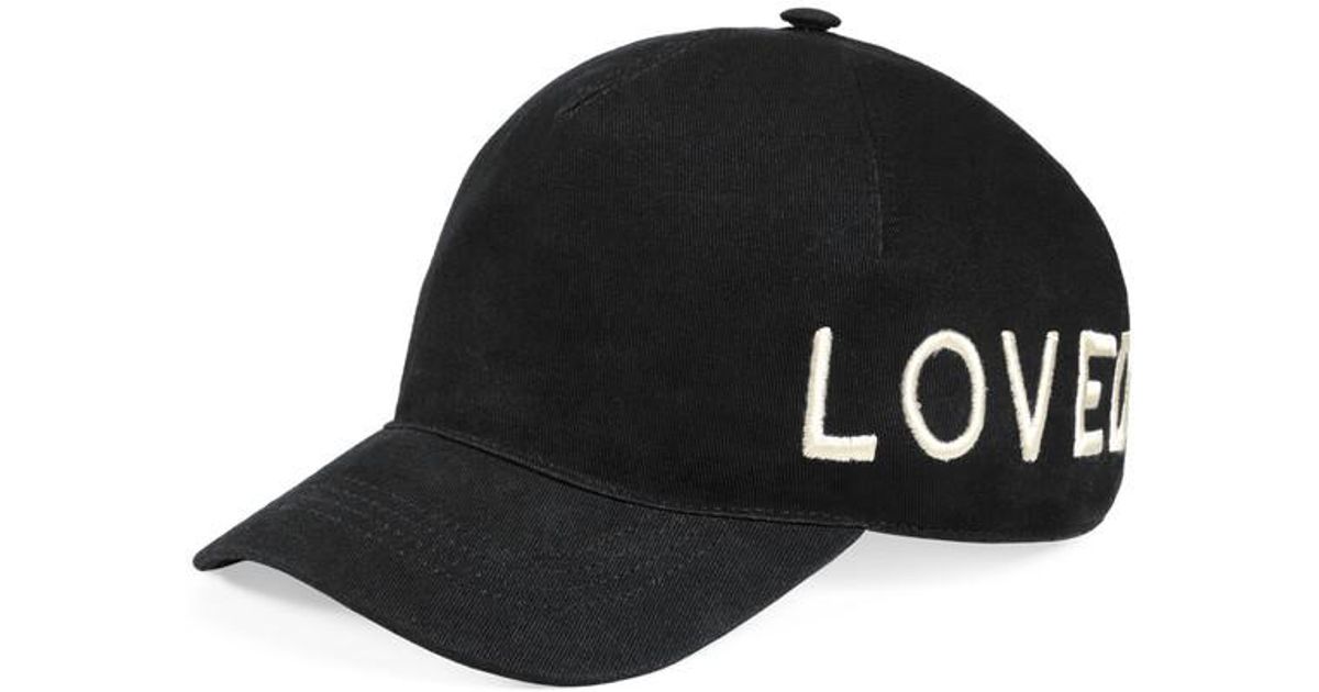 Lyst - Gucci Embroidered Canvas Baseball Hat in Black for Men