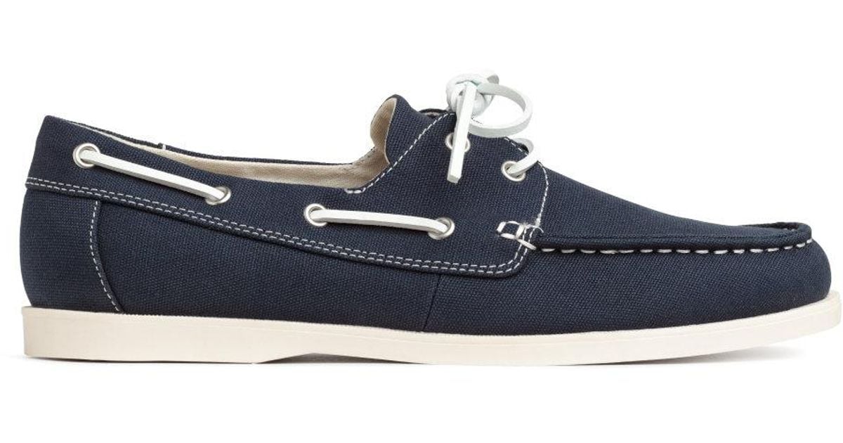 H&m Canvas Deck Shoes in Blue for Men | Lyst