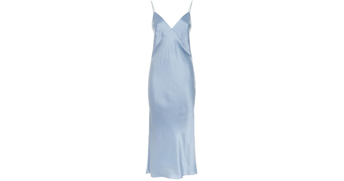 Olivia Von Halle Issa Bias-cut Silk Slip Dress in Sky (Blue) - Save 74% ...