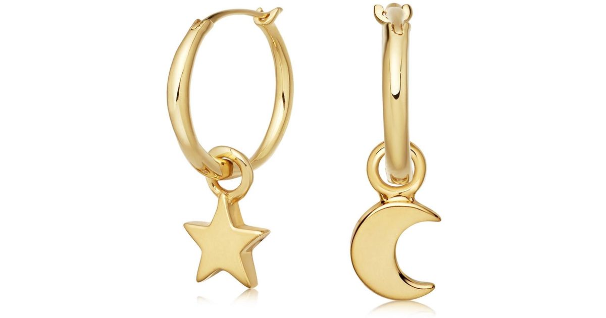 Lyst - Missoma 18ct Gold Vermeil Star And Moon Hoop Earrings In Metallic