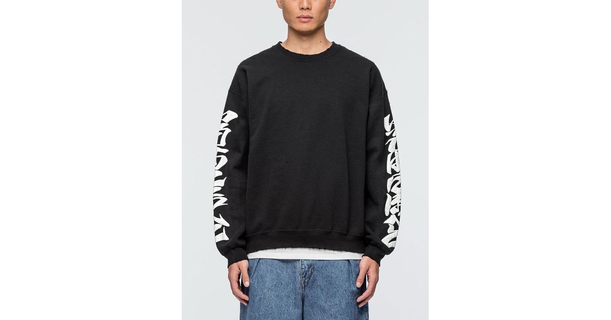 sasquatchfabrix iroha damage sweatshirt in black for sasquatchfabrix iroha damage sweatshirt in black for