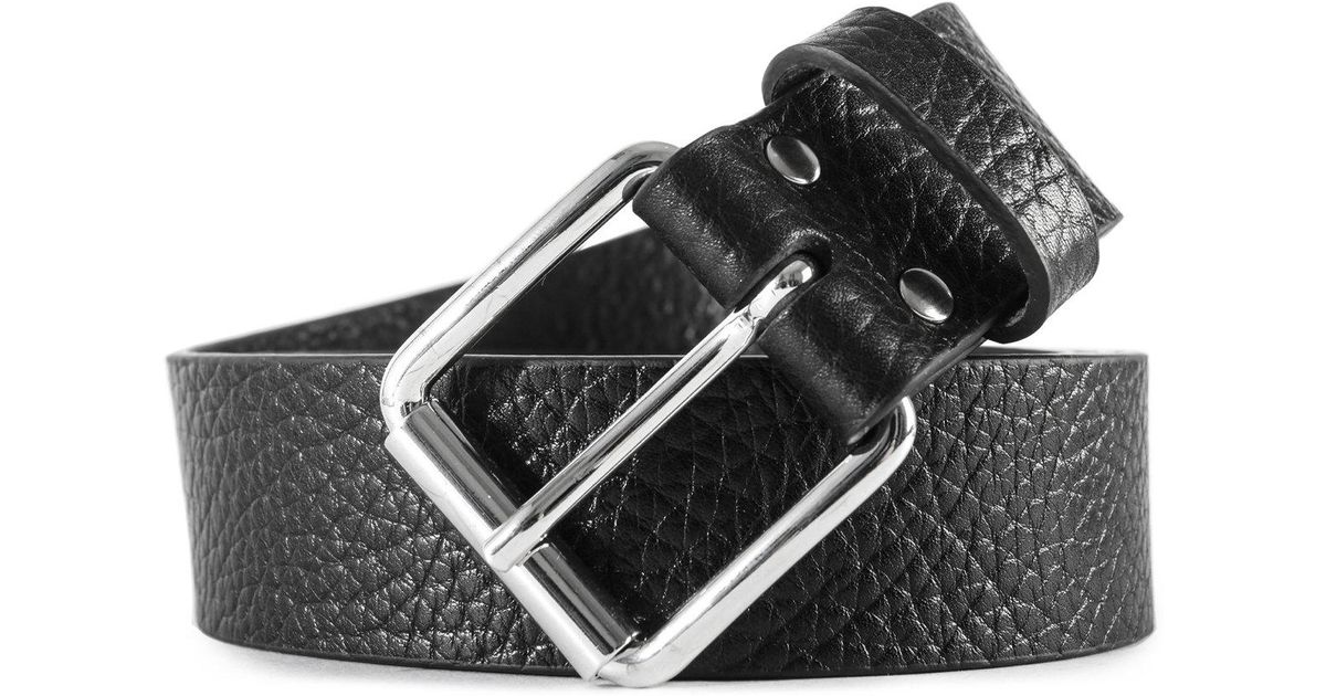 Comme des Garçons Diagonal Cut Leather Belt in Black for Men - Lyst