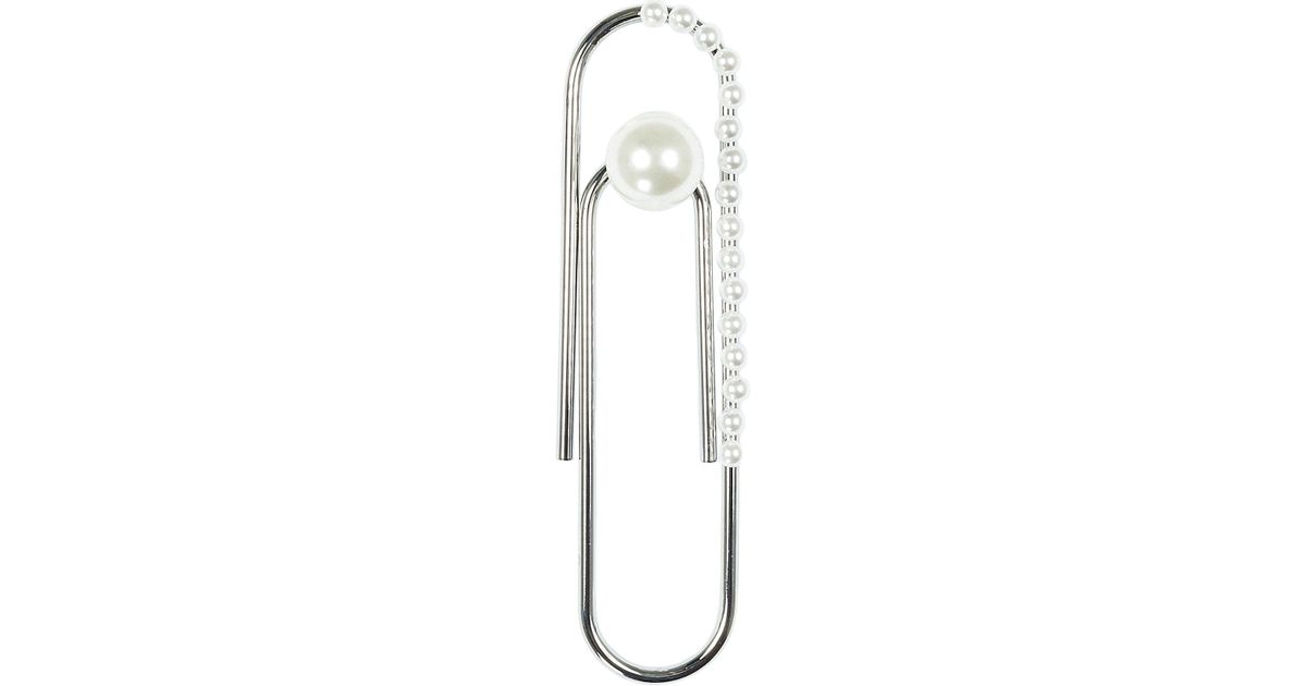 Lyst Shushu Tong Paper Clip Pearl Earring In Metallic