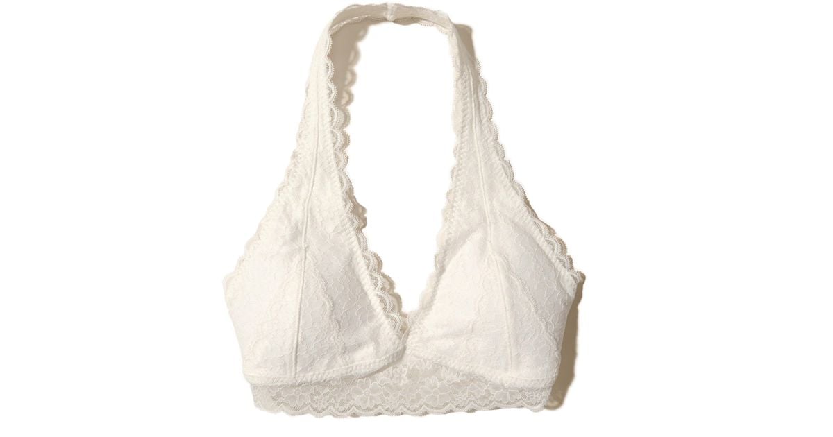 Lyst - Hollister Lace Halter Bralette With Removable Pads