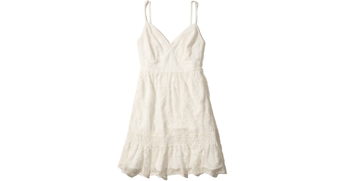hollister white lace dress
