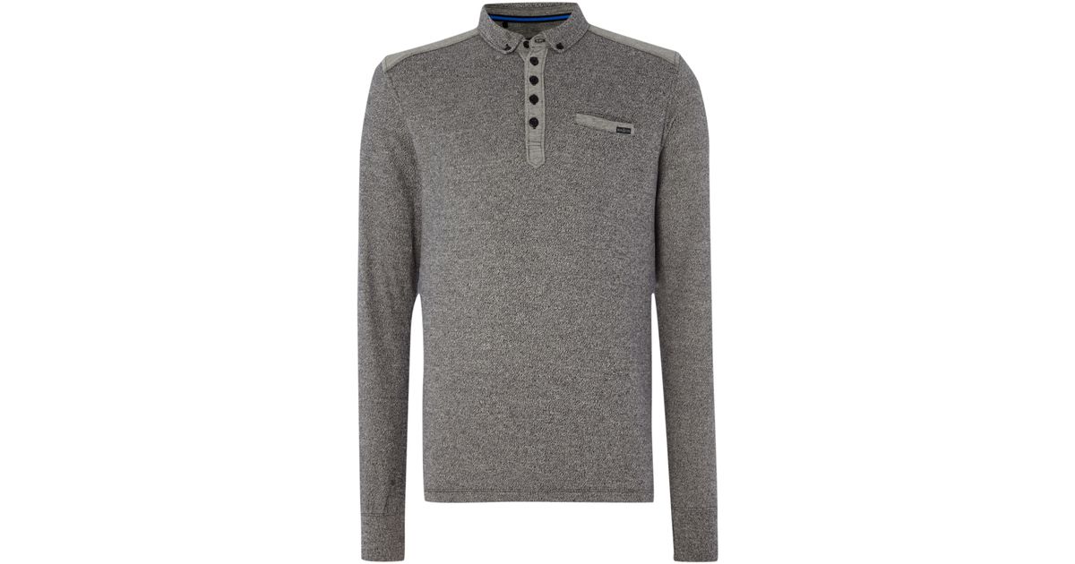 duck and cover foxtrot sleeve carbonic polo shirt in duck and cover foxtrot sleeve carbonic polo shirt in