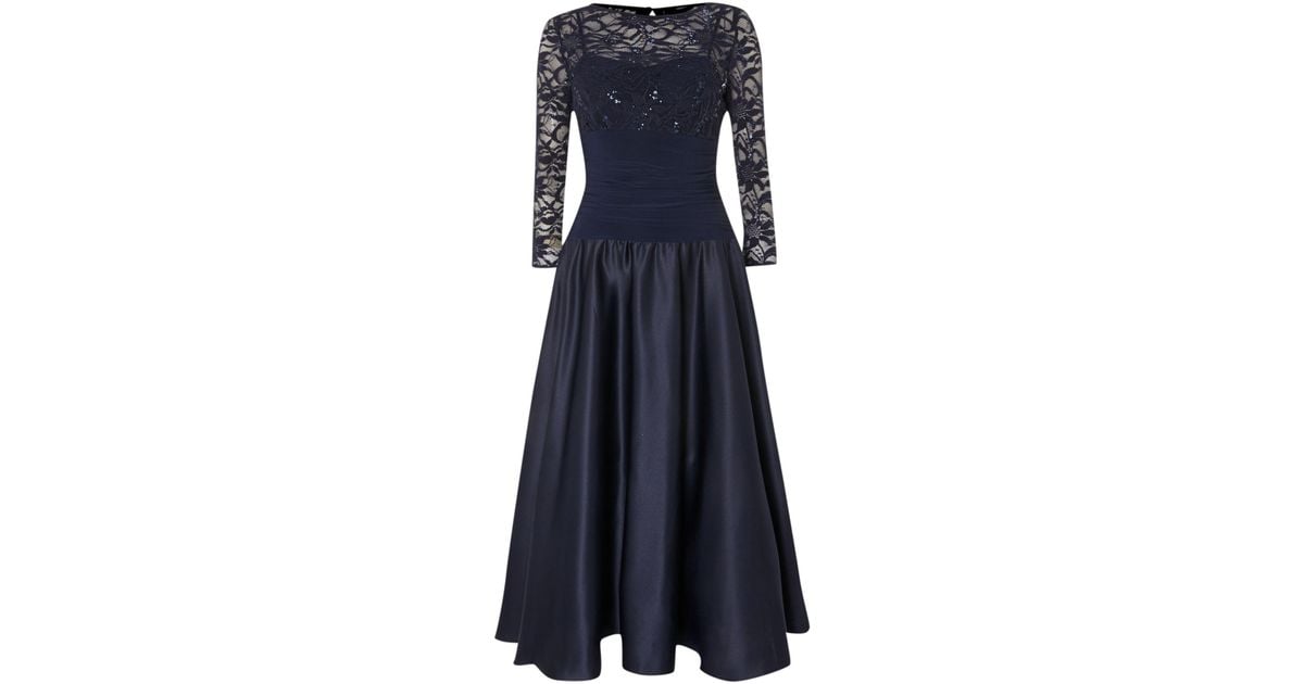 Eliza J Sweetheart Flared Dress With Lace Sleeves - House of Fraser