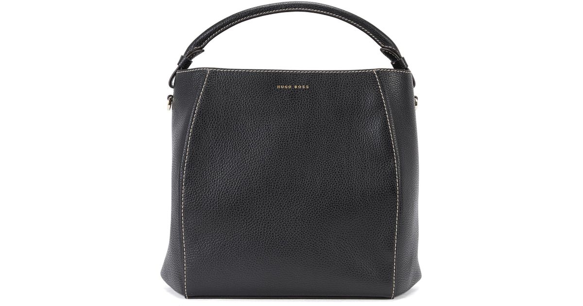 Lyst Boss Leather Bag Soft Drawstring In Black