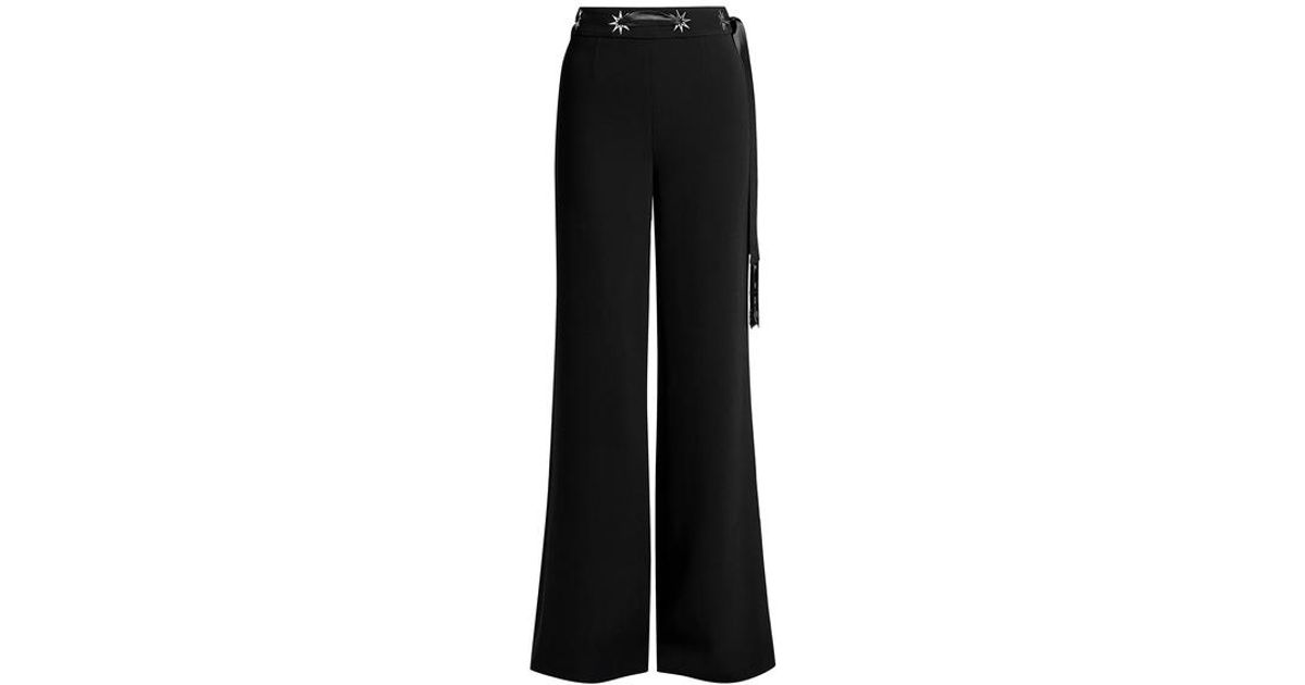 Jonathan Simkhai Synthetic Star-studded Crepe Wide-leg Pants in Black ...