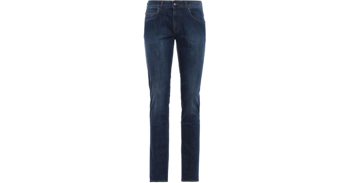 Fay Medium Wash Stretch Denim Straight Jeans in Blue for Men - Lyst