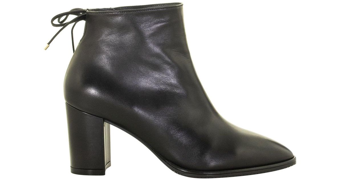 Stuart Weitzman Leather Gardiner Ankle Boots in Black - Lyst