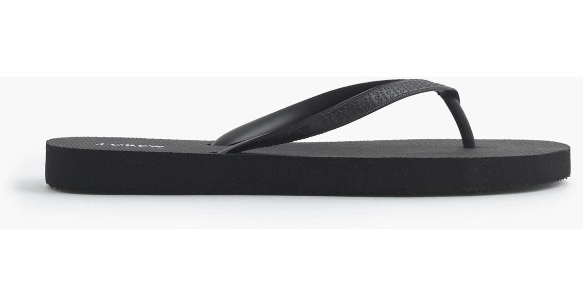 j crew flip flops black