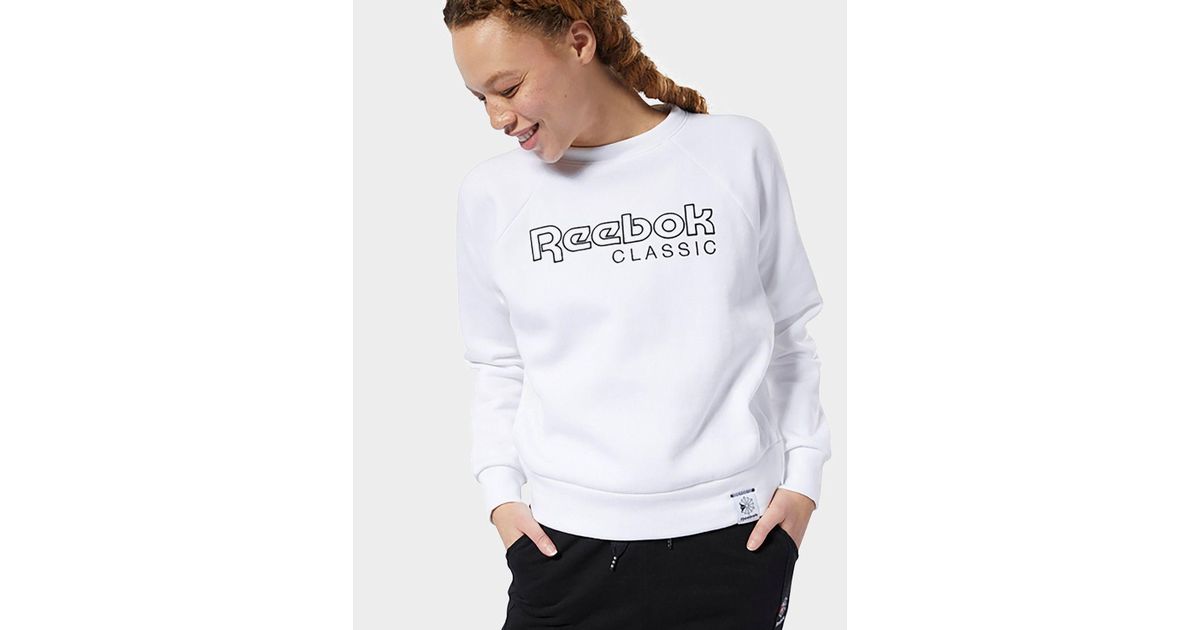 reebok classics big logo fleece crew