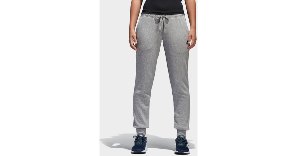 adidas Essentials Logo Cuffed Pants in Gray