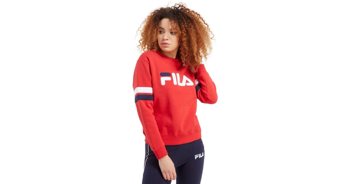 fila stripe crew sweatshirt