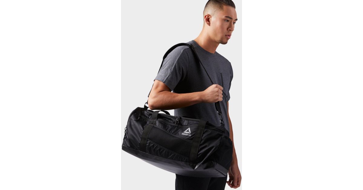 Reebok Black Duffle Bag For Men Lyst