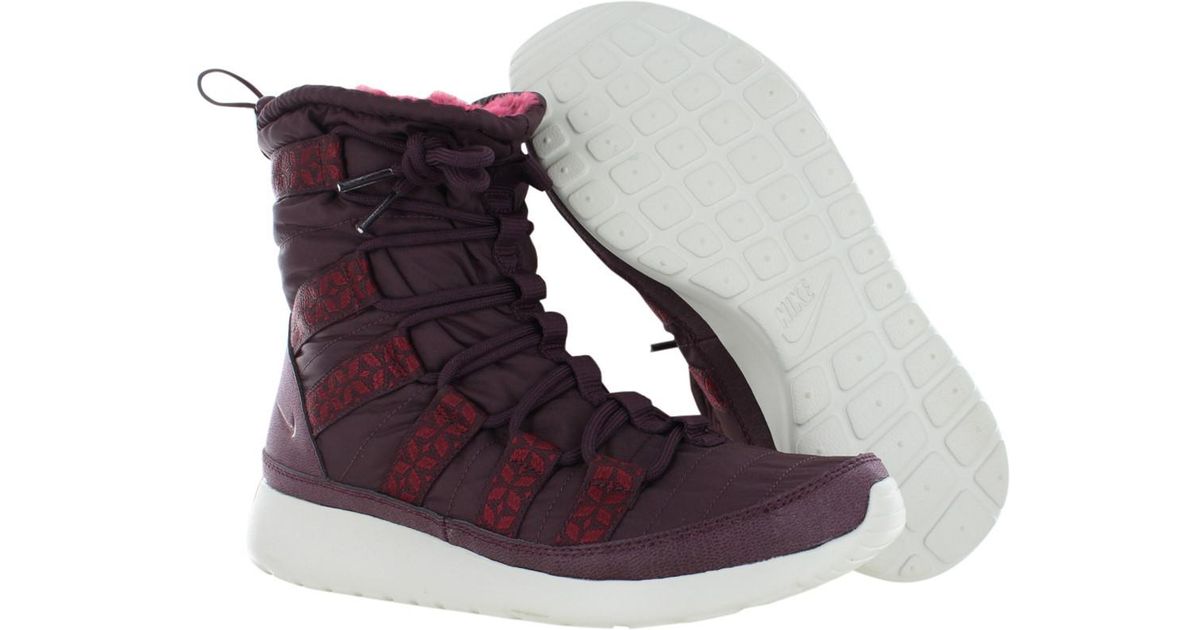 Nike Red Roshe Run Hi Sneaker Boot Shoes Size 6 Lyst Nike Sportswear Womens Roshe Run Hi Sneakerboot Black Anthracite
