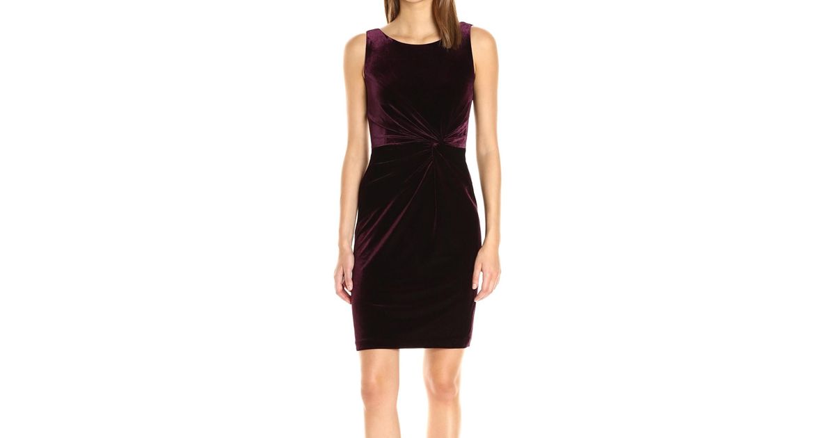 calvin klein purple velvet dress