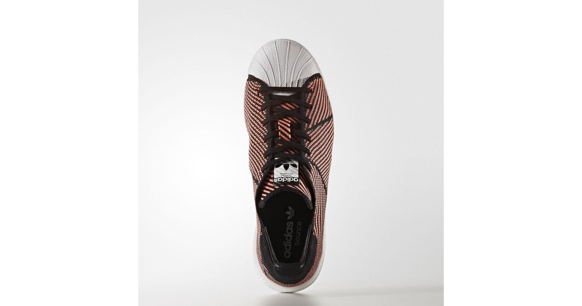 Adidas Black Superstar Bounce Primeknit Shoes Lyst Adidas Black Superstar Bounce Primeknit Shoes Lyst
