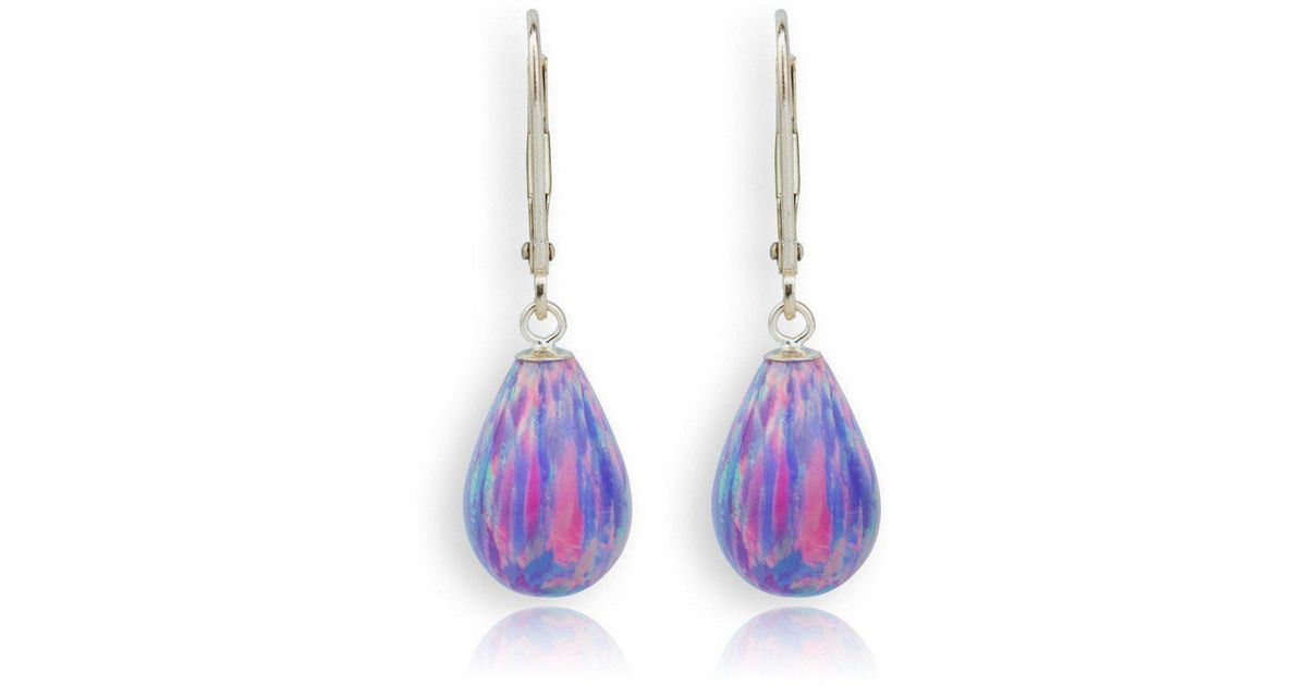 Lyst Lavan 9kt Gold Large Purple Teardrop Earrings In