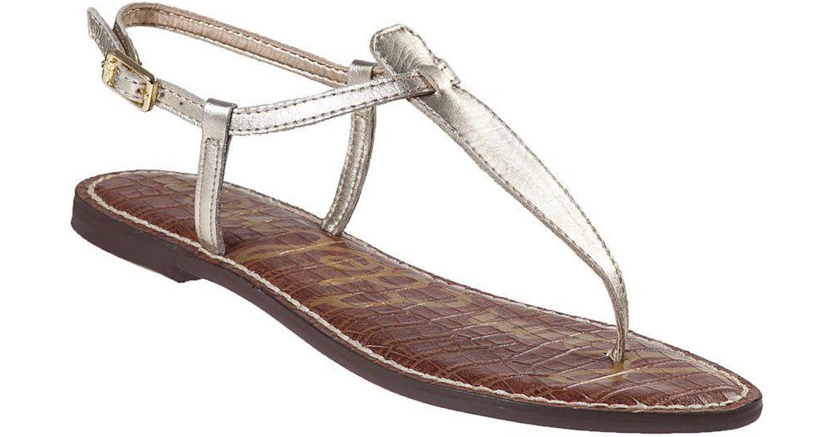 Sandal Edelman Lyst Gigi Sam Gold Leather hdCsQtr