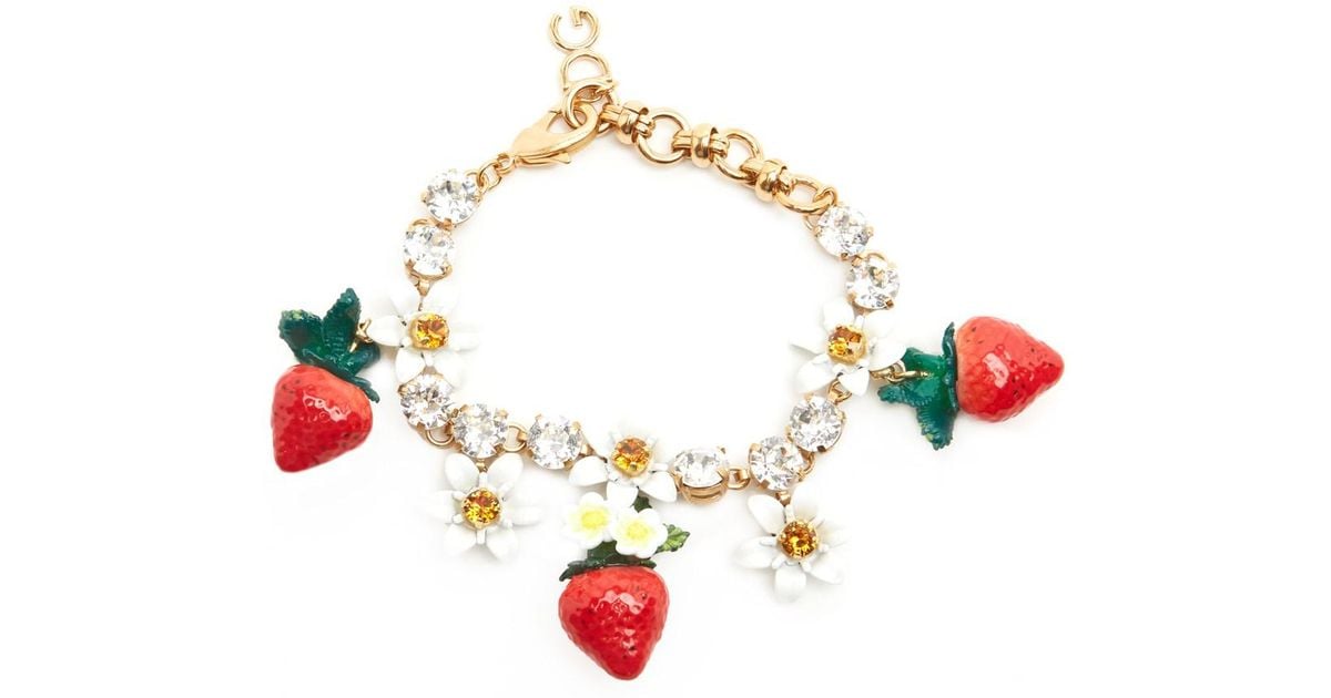 Dolce Gabbana Metallic Strawberries Bracelet Dolce Gabbana Metallic Strawberries Bracelet