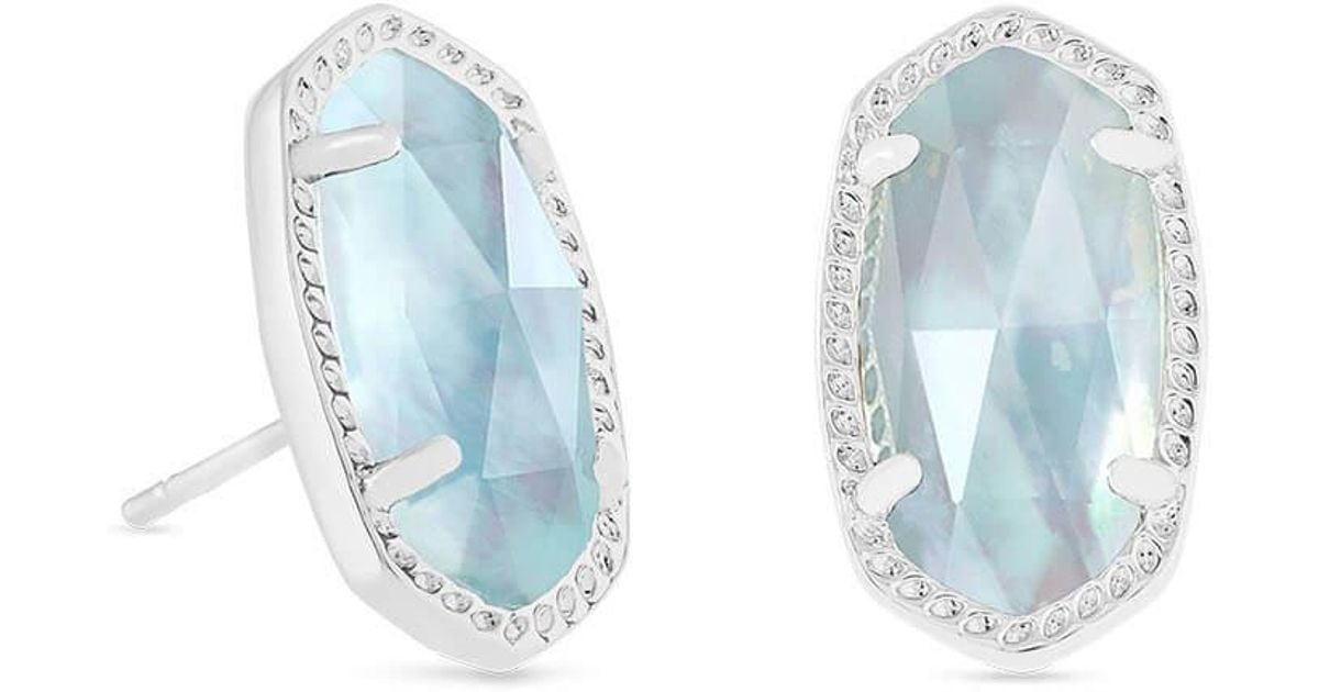 Kendra Scott Ellie Silver Stud Earrings in Blue Lyst