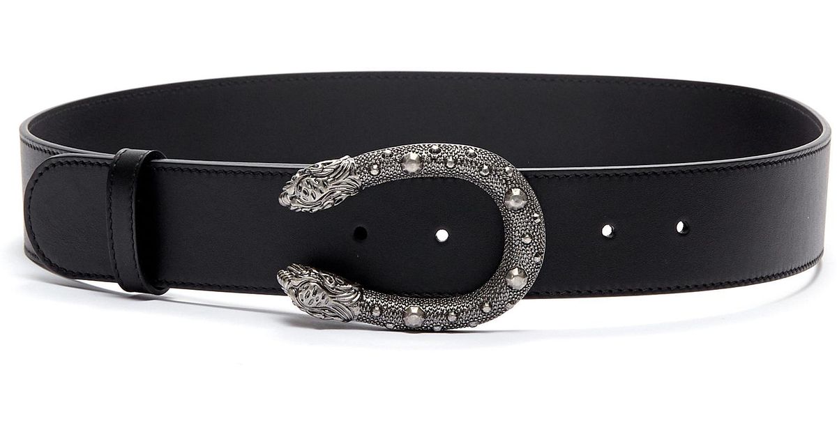 Gucci &#39;dionysus&#39; Buckle Leather Belt in Black for Men - Lyst