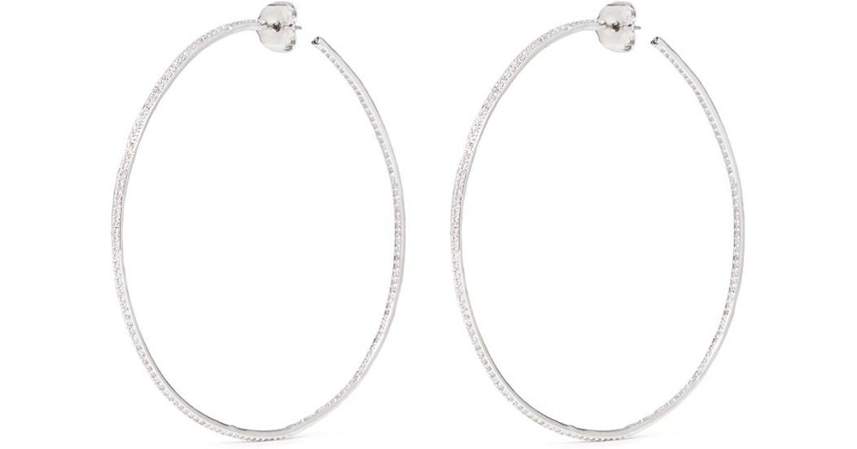 Cz By Kenneth Jay Lane Inside Out Cubic Zirconia Skinny Hoop Cz By Kenneth Jay Lane Inside Out Cubic Zirconia Skinny Hoop Earrings In White Lyst