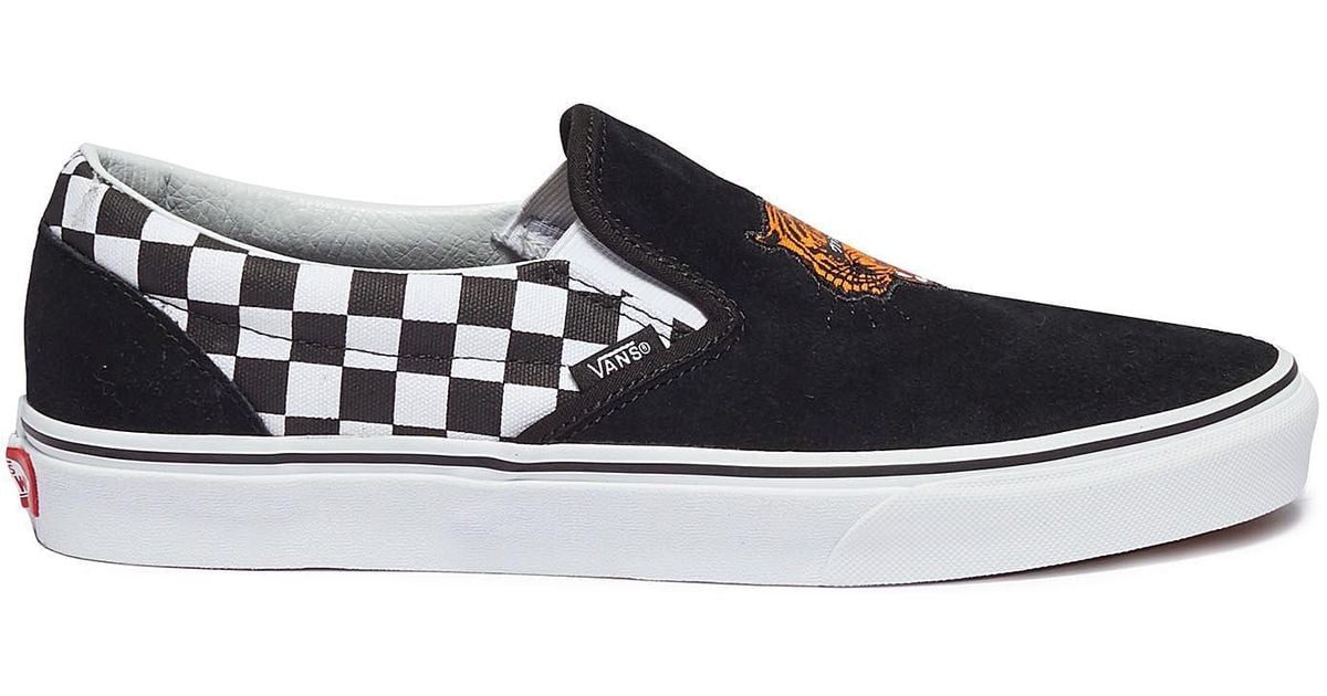 tiger check vans slip on