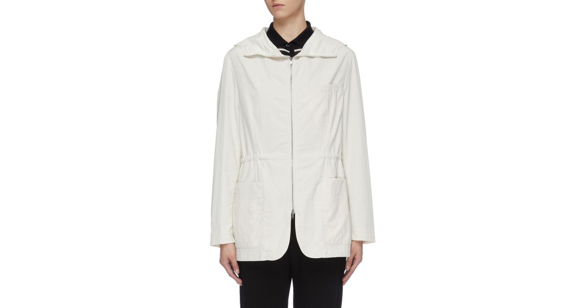 Barena Cotton 'cesira' Hooded Jacket in White - Lyst