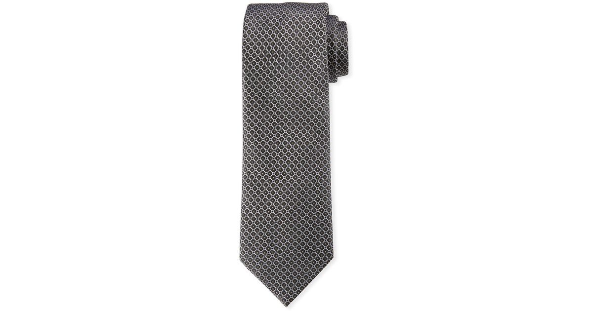 Neiman Marcus Men&#39;s Mini Medallions Patterned Silk Tie in Gray for Men - Lyst