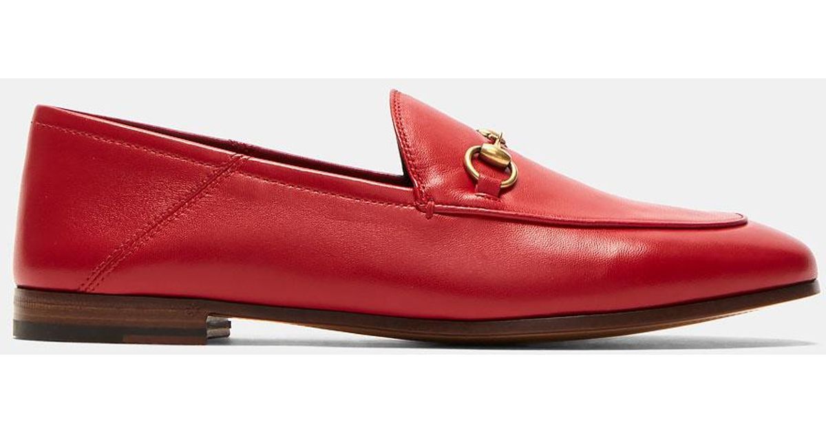 Gucci Women&#39;s Jordaan Classic Leather Slip-on Loafers In Red in Red | Lyst