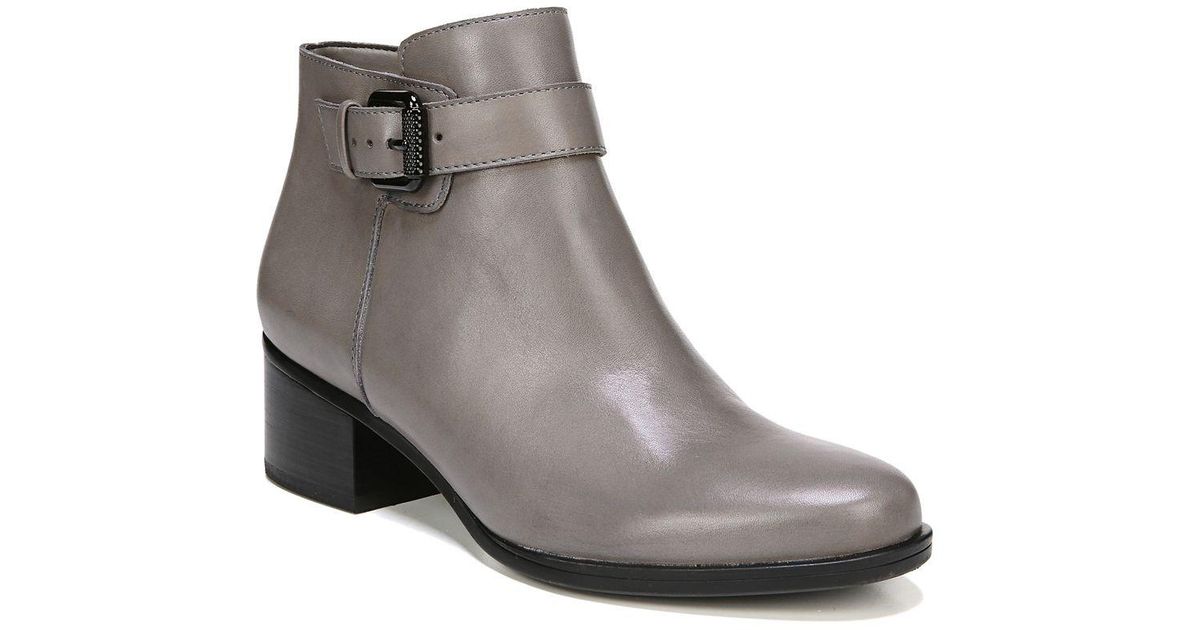 Naturalizer Dora Leather Booties in Gray - Lyst