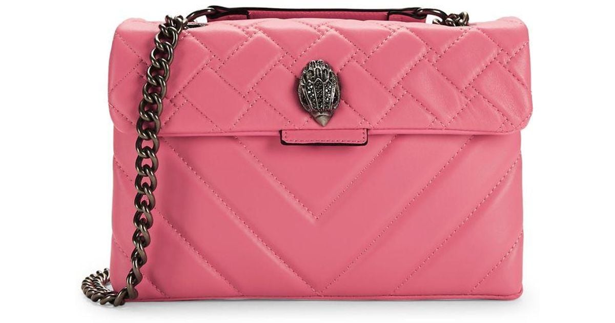 Kurt Geiger Kensington Leather Shoulder Bag in Pink - Lyst