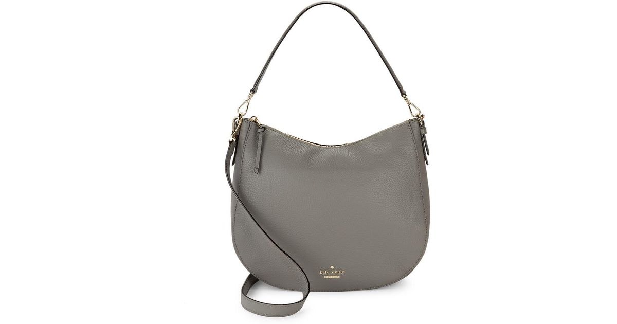 Lyst Kate Spade Mylie Leather Hobo Bag In Gray