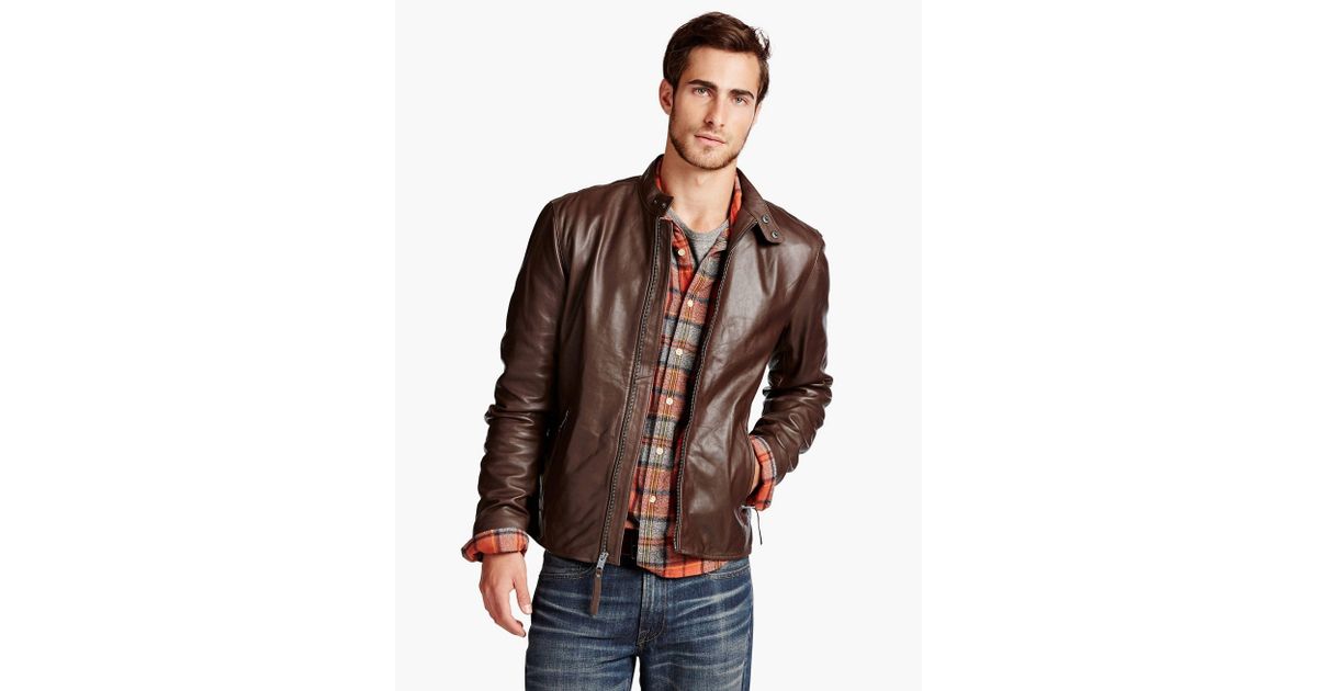 Lucky Brand Clean Bonneville Leather Jacket In Brown For Men Lyst