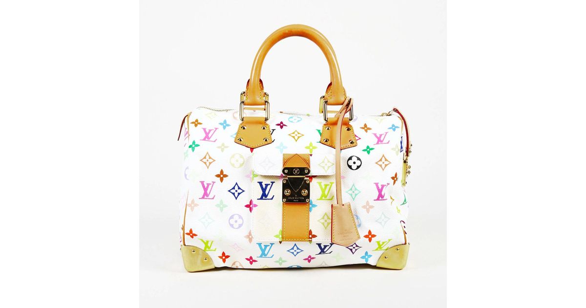 Louis Vuitton Takashi Murakami Speedy 30 Handbag in White - Lyst