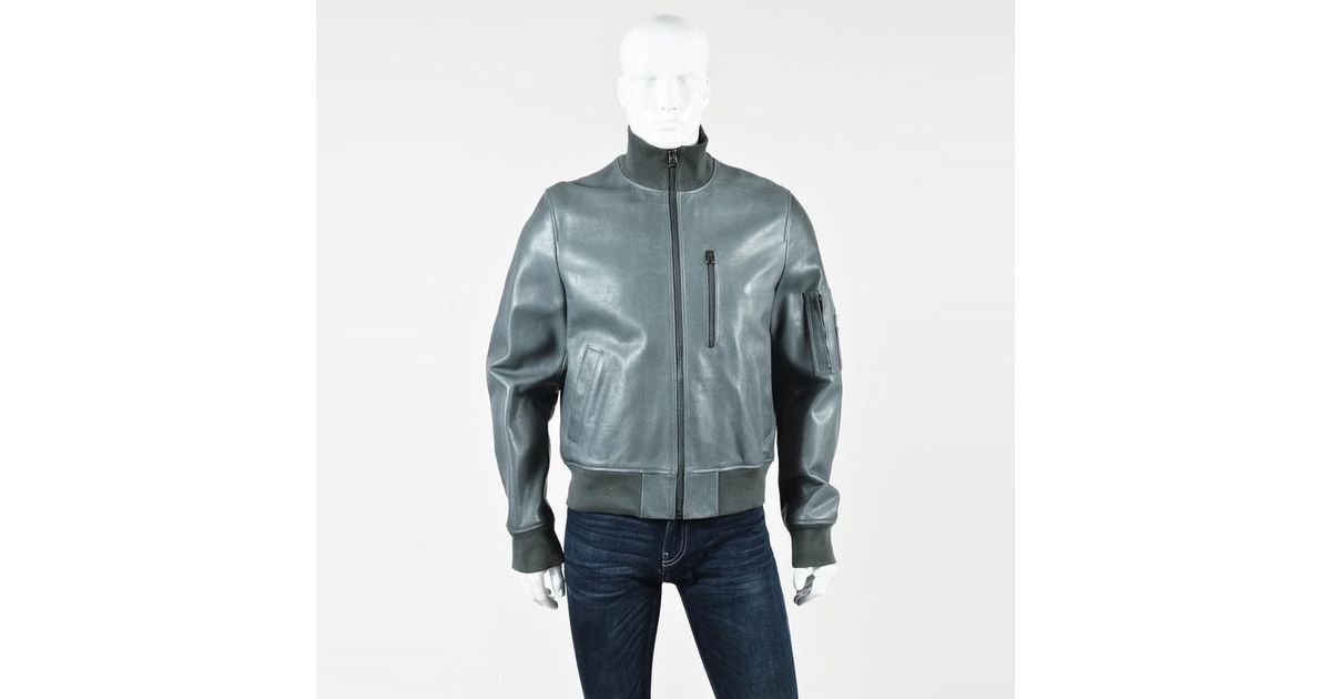 Acne Mens Nwot Green Leather Knit Zipped Adam Er Jacket For Men Lyst