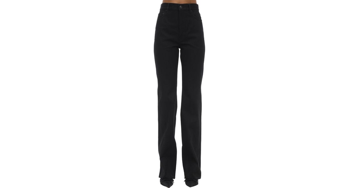 Balenciaga Straight Cotton Denim Jeans in Black - Lyst