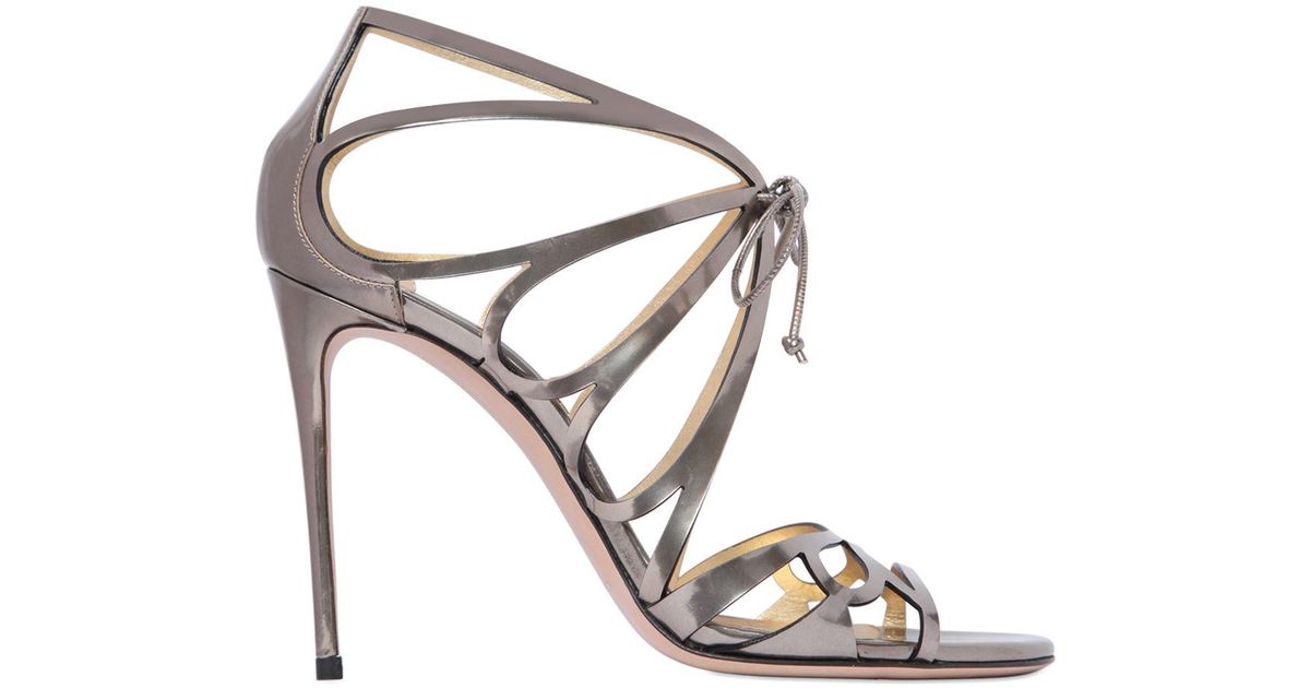 Dragonfly Leather Metallic Casadei Sandals 100mm SVULqGpzM