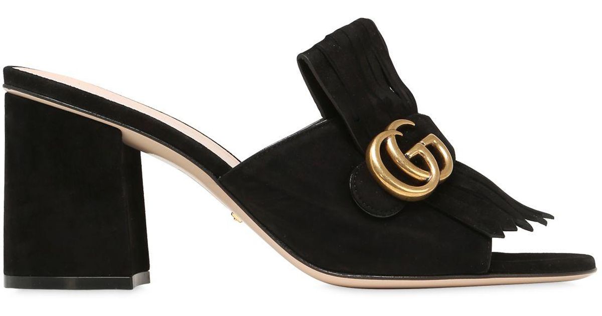 gucci fringe mules