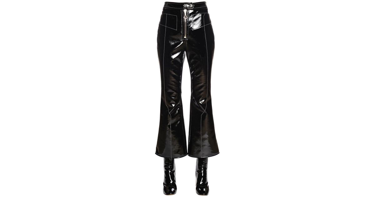 black patent pants