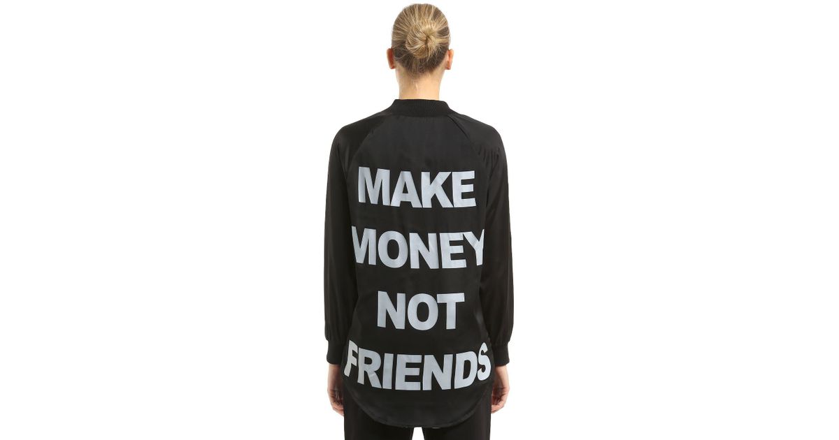Make Money Not Friends Black Logo Print Cotton Sweatshirt ...