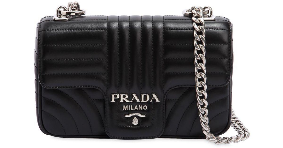 Lyst Prada Small Quilted Soft Leather Flap Bag In Black