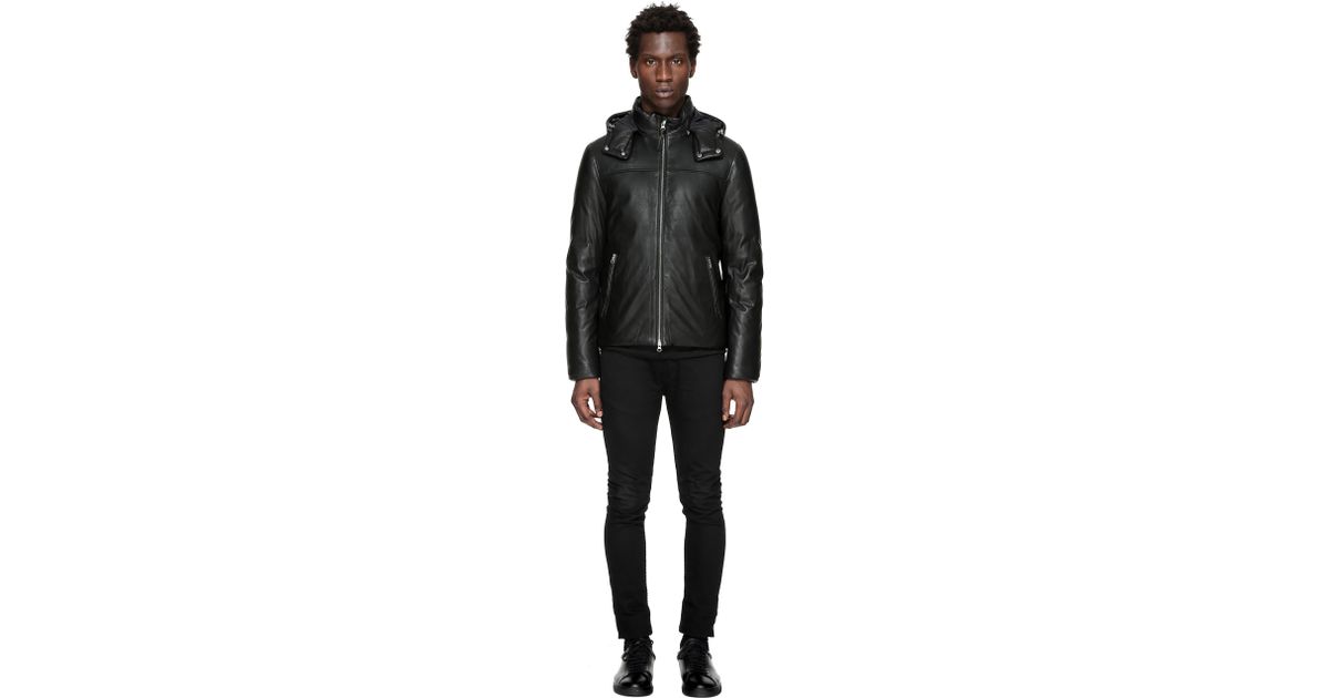Lyst Mackage Balfour Hip Length Down Leather Jacket In Black Lyst Mackage Balfour Hip Length Down Leather Jacket In Black For Men