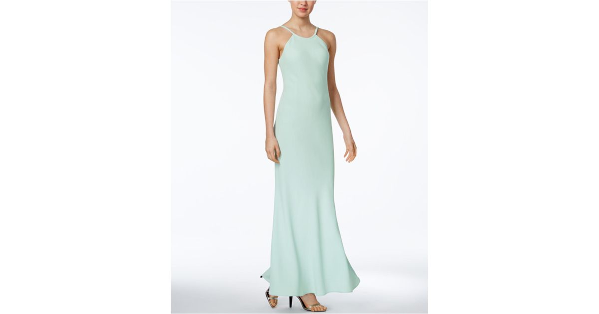 Lyst Calvin Klein Open Back Halter Gown