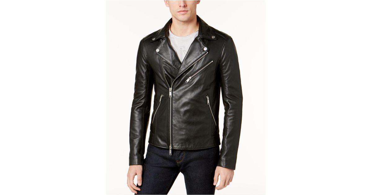 Lyst Armani Exchange Men S Leather Moto Jacket In Black For