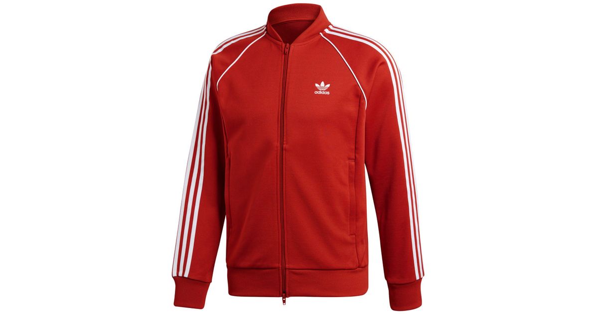 Lyst Adidas Originals Adicolor Superstar Track Jacket in Red for Men